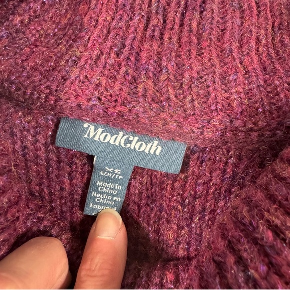 New ModCloth Playing It Cowl Tunic Sweater Burgundy - Picture 5 of 7